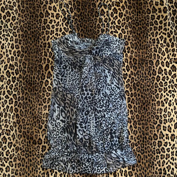 vintage leopard mini dress - Picture 3 of 4
